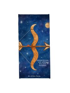 Mr. & Mrs. Panda Банное полотенце с изображением знака зодиака Стрелец, белого цвета