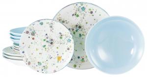 Набор посуды, бело-голубой, Candy Drops, 12 предметов Creatable, белый/светло-голубой