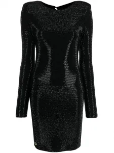 Платье с открытой спиной и кристаллами Philipp Plein, черный
