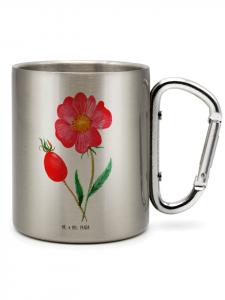 Термокружка с цветочным рисунком, округлой формы, без надписи, серебряная. Mr. & Mrs. Panda