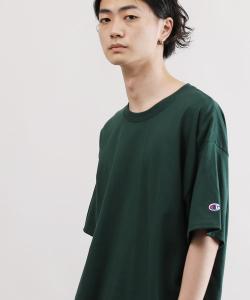 Футболка оверсайз с коротким рукавом, круглым вырезом и нашивкой-логотипом Champion, темно-зеленый