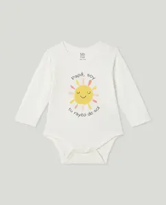 Детский боди с надписью и длинными рукавами Baby El Corte Inglés, белый