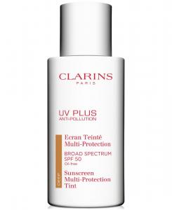 Солнцезащитный тонирующий крем для лица UV Plus Anti-Pollution SPF 50 Clarins, цвет deep