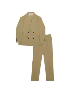 Двубортный костюм Marcello Fortela, бежевый