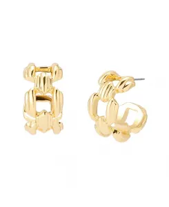 Серьги-Кольца с ребристыми звеньями Robert Lee Morris Soho, gold