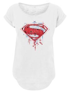 Удлиненная футболка DC Comics Superhero Superman Geo Logo белого цвета F4NT4STIC