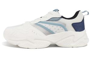 Амортизирующие износостойкие низкие кроссовки для бега мужские бело-синие 361°