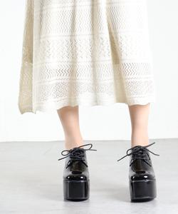 Комплект туфель на каблуке 10,5 см, корейские туфли на платформе со шнуровкой, 1533 Lovehunter, цвет Black Enamel