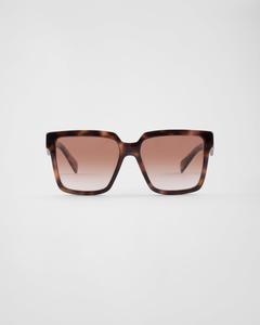 Солнцезащитные очки с логотипом Prada, коричневый