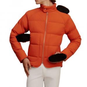 Hermes Мужская пуховая куртка оранжевого цвета