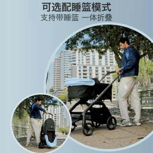 Bugaboo Городская функциональная детская коляска Dragonfly Reversible Seating And Lying, Misty Blue Pong, рама Graphite, чехол сиденья Black