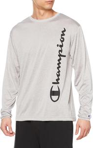 Футболка с длинным рукавом Champion C3-XS401, круглый вырез, защита от УФ-излучения, быстросохнущая, с логотипом, мужская спортивная футболка, серый