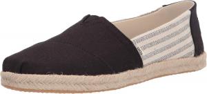 Женские эспадрильи TOMS Alpargata Rope из переработанных материалов, без шнуровки, черный/бежевый