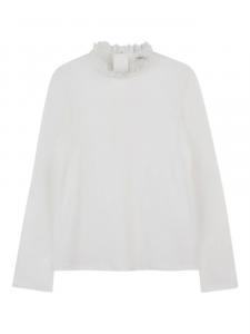 Топ с высоким воротом и оборками Chloé Kids, белый