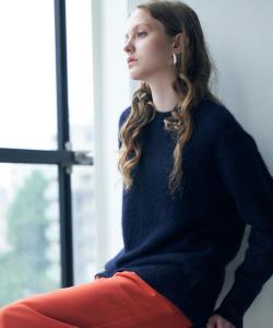 Вязаный пуловер из люрекса и альпаки