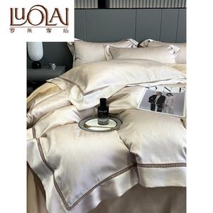 LUOLAI HOME Комплект постельного белья 4 предмета, простыня 180х200 см, пододеяльник 200х230 см, цвет шампань золото