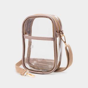 Прозрачная прямоугольная сумка через плечо из искусственной кожи FASHNZFAB, бронзовый