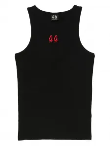 Топ без рукавов с вышитым логотипом 44 Label Group, черный