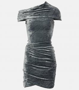 Мини-платье Lola из бархата с драпировкой Rick Owens, цвет steel