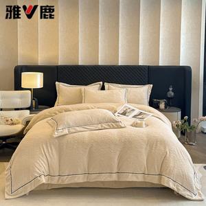 Yalu Комплект постельного белья 1.5 м, 4 предмета, пододеяльник 200x230 см, цвет "Гранат"