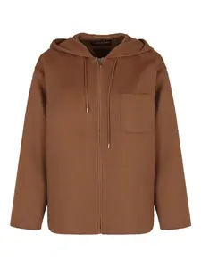 Толстовка с капюшоном и нагрудным карманом MAX MARA, коричневый