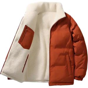 Пуховик Unisex Stand Collar Fleece-lined VanCamel, оранжевый