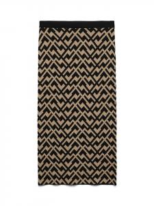 Трикотажная юбка бежево-черного цвета Vero Moda