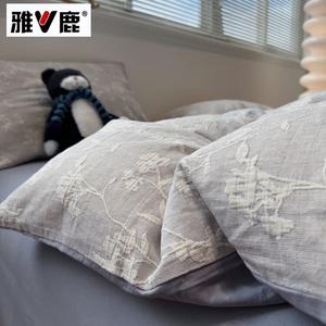 Yalu Комплект постельного белья, 1.5 м, 4 предмета, пододеяльник 200*230 см, серо-голубой