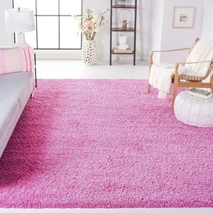 Ковер SAFAVIEH, 244 x 305 см, Santa Monica Shag Collection Pink SGN725 сплошной без ворса для гостиной спальни столовой прихожей плюшевый