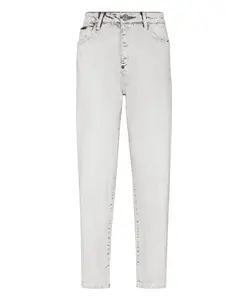 Джинсы в стиле "мама" Philipp Plein, серый