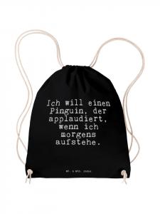 Сумка-шоппер Хочу пингвина... с надписью черного цвета Mr. & Mrs. Panda