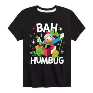 Футболка с рисунком Микки и его друзей Дональда Дака для мальчиков, 8-20 бат Disney, черный