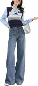 Женские джинсы с высокой талией и эластичной спинкой