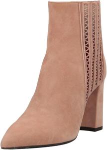 Женские модные ботильоны Miss Left с заостренным носком, вырезами, молнией сзади, массивным высоким каблуком, удобные короткие ботинки, размер 4-16 US, Nude