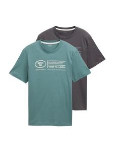 Рубашка TOM TAILOR, цвет Anthracite/Emerald