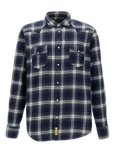Рубашка в техасскую клетку с накладным карманом B.D. Baggies, синий