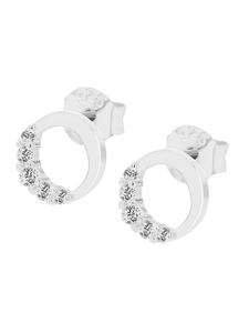 Adeliás Женские серьги - серьги-гвоздики из серебра 925 пробы с кубическим цирконием в серебряной оправе