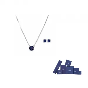 Swarovski Родированное ожерелье женское голубое