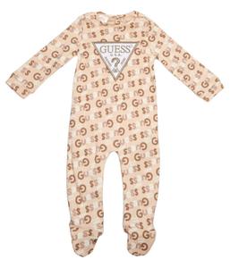 Боди детское Guess с принтом и вышивкой, бежевый