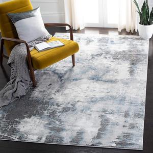 Ковер SAFAVIEH, 122 x 183 см, Craft Collection, Blue & Grey, современный абстрактный дизайн, не линяет и прост в уходе, идеален для помещений с высокой проходимостью: прихожая, гостиная, спальня (CFT850M)