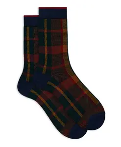 Короткие хлопковые носки с клетчатым узором Gallo, мультиколор