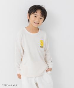 Футболка с длинными рукавами в вафельную текстуру MLB Chil2, цвет Cream