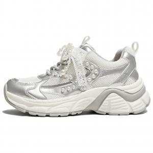 Дышащие низкие кроссовки на массивной подошве для женщин TATA, White/Gray