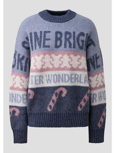 QS Вязаный свитер 52х0 бледно-голубого цвета