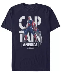 Мужская футболка с коротким рукавом Cap In Marvel, синий