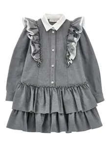 Ярусное платье с оборками Monnalisa, серый