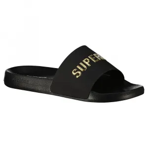 Superdry Logo Vegan Pool slides, черный