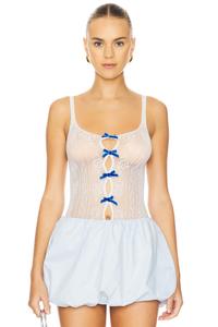 Боди с кружевом и бантом x roomservice888 Nodress, белый