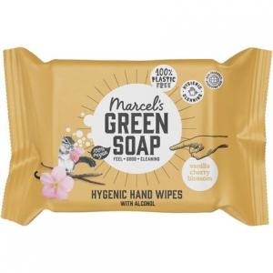 Marcel's Green Soap Гигиенические влажные салфетки для рук на основе растений ванили и вишни