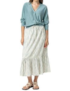 Длинная юбка с баской и принтом в цвете Rope/Sea Lilla P